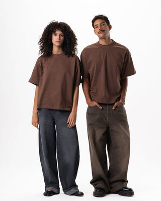 Brown Basic Boxy Tee Basic Boxy Tee IN YOUR SHOE S 