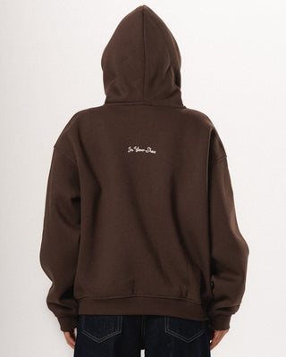 Brown Basic Heavy Boxy Hoodie Plain Hoodies IN YOUR SHOE XL 