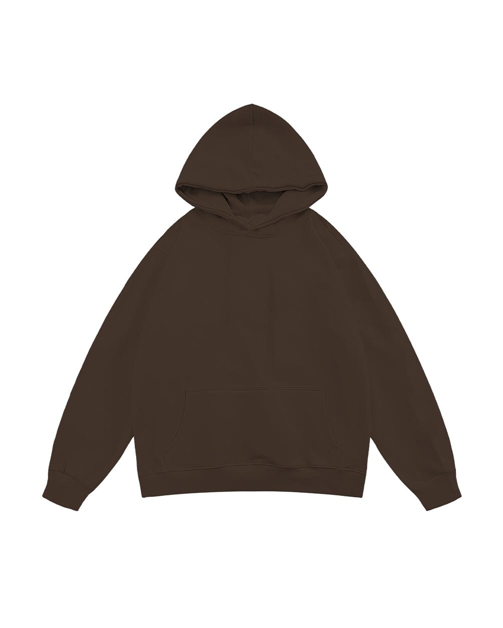 Brown Basic Heavy Boxy Hoodie Plain Hoodies IN YOUR SHOE S 