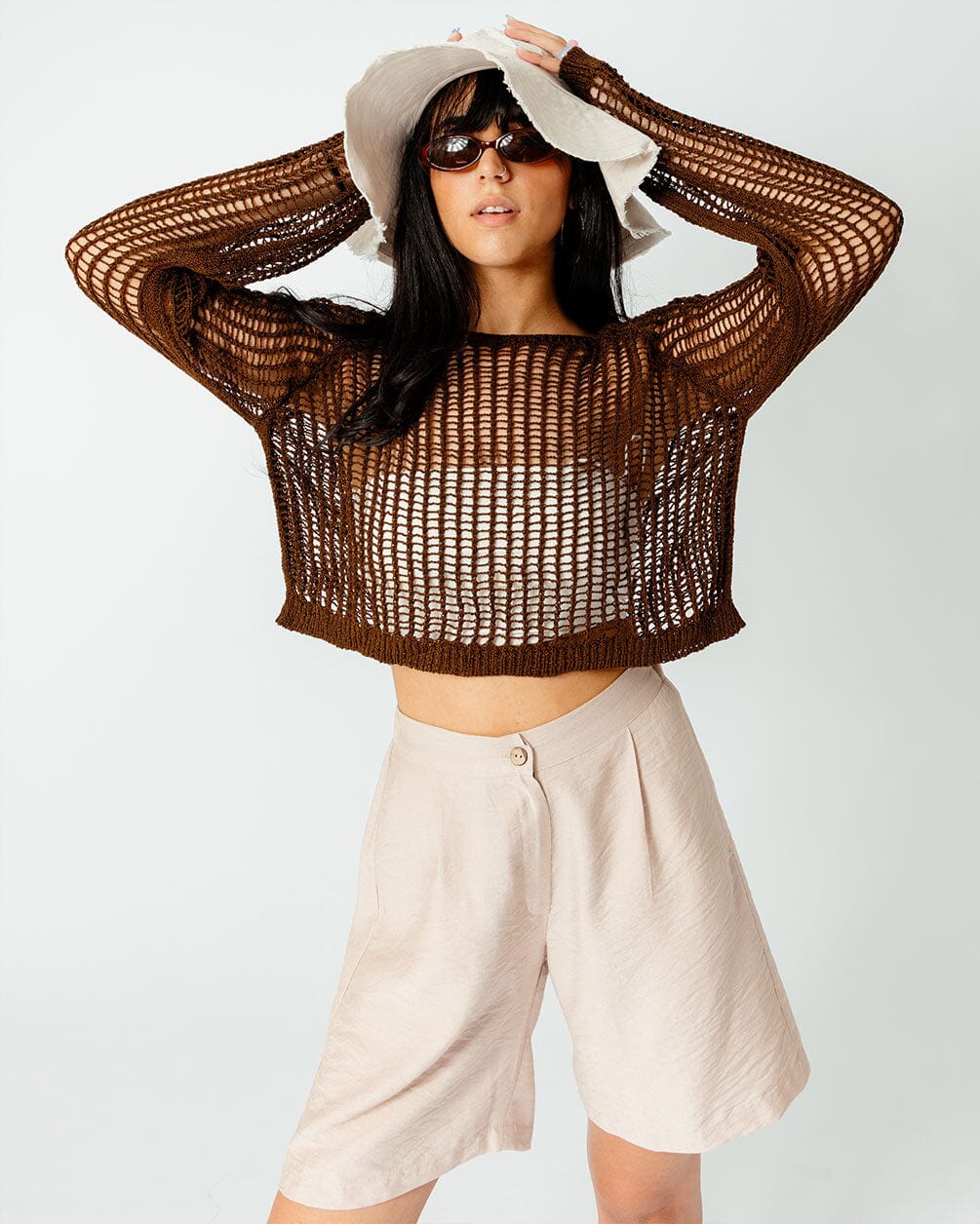 Brown Fishnet Top Fishnet Top IN YOUR SHOE 