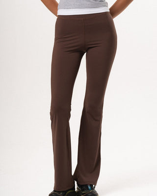 Brown Flared Leggings Leggings IN YOUR SHOE M 