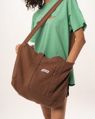 Brown Gabardine Tote Bag Gabardine Tote Bags IN YOUR SHOE 