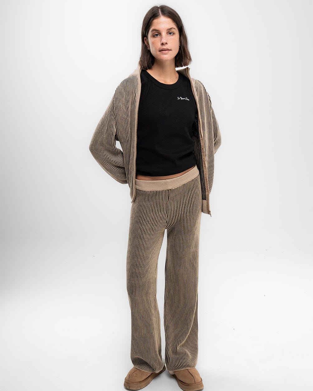 Brown Knit Set IN YOUR SHOE S S 