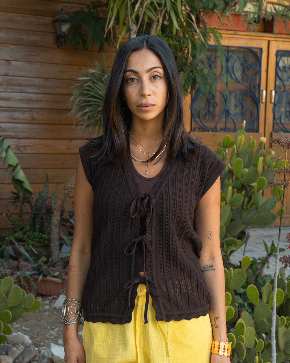 Brown Knot Vest Knit Vest IN YOUR SHOE 
