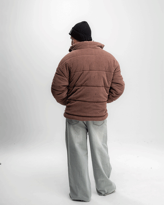 Brown Oversized Corduroy Puffer Jacket Curduroy Jackets IN YOUR SHOE 