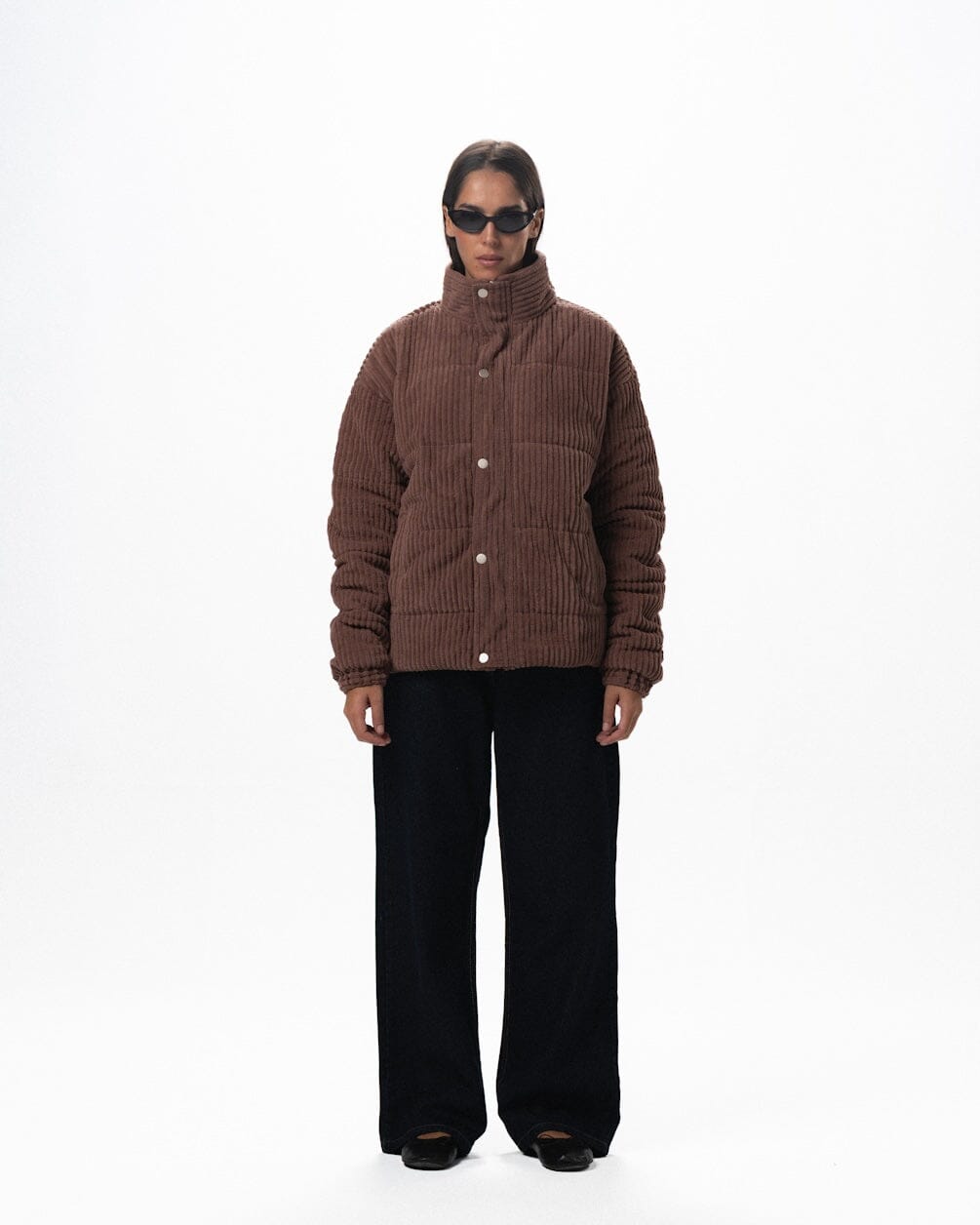 Brown Oversized Corduroy Puffer Jacket Curduroy Jackets IN YOUR SHOE 