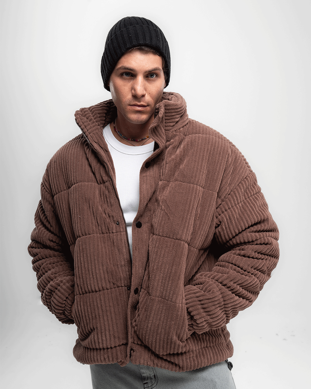 Brown Oversized Corduroy Puffer Jacket Curduroy Jackets IN YOUR SHOE 