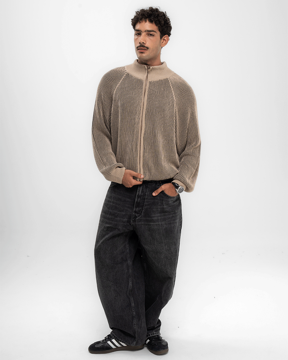 Brown Oversized Knit Jacket Knitwear IN YOUR SHOE 