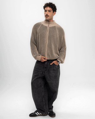 Brown Oversized Knit Jacket Knitwear IN YOUR SHOE 