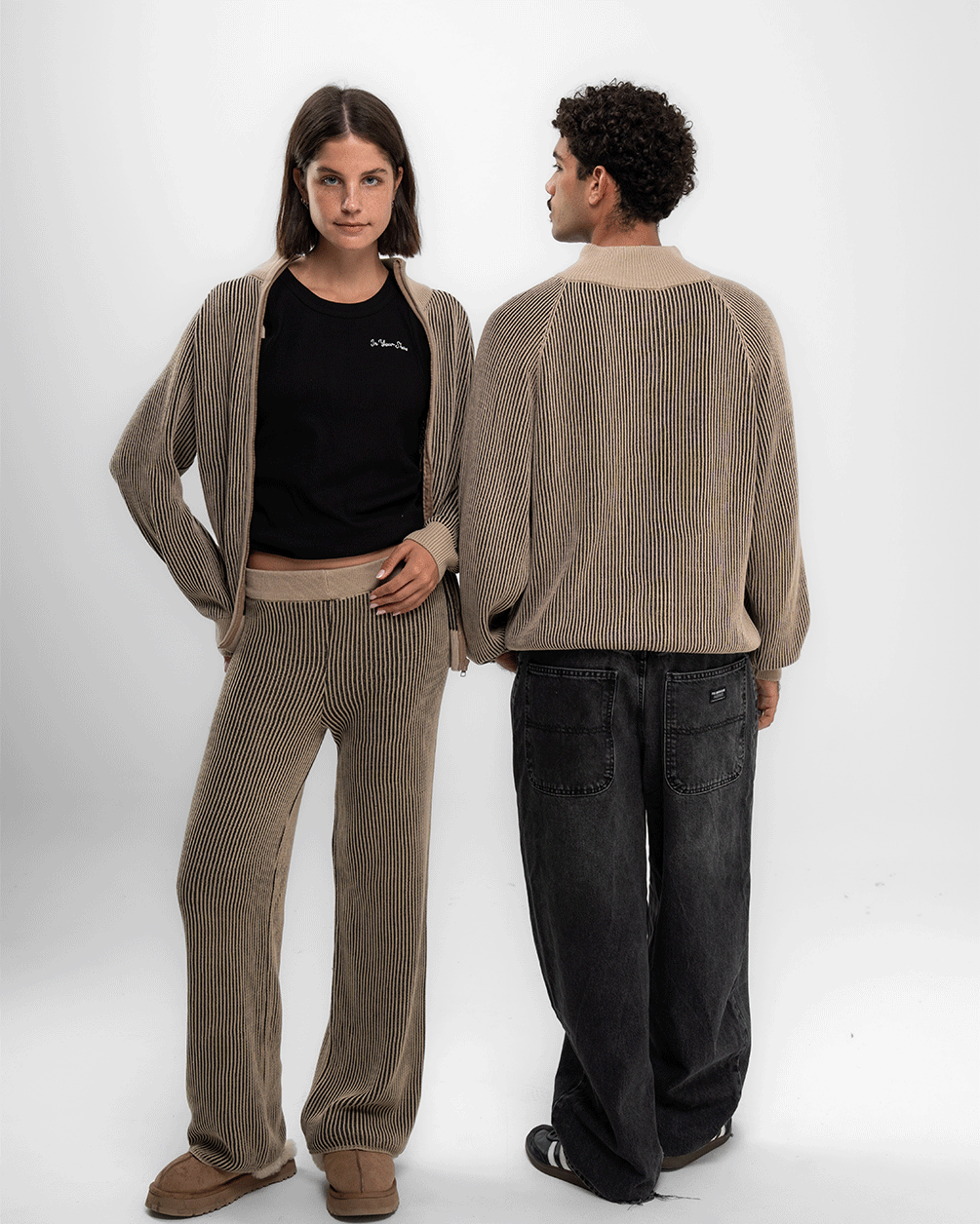 Brown Oversized Knit Jacket Knitwear IN YOUR SHOE 