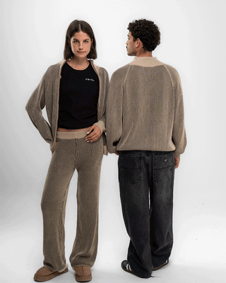 Brown Oversized Knit Jacket Knitwear IN YOUR SHOE 