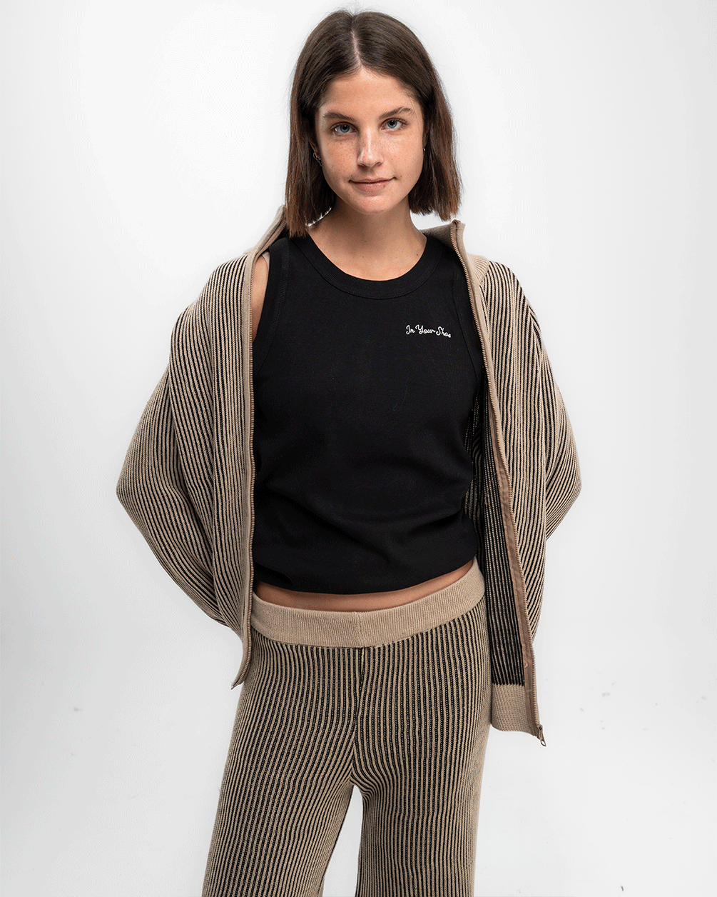 Brown Oversized Knit Jacket Knitwear IN YOUR SHOE 