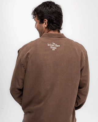 Brown Oversized Textured Windbreaker Windbreaker IN YOUR SHOE 