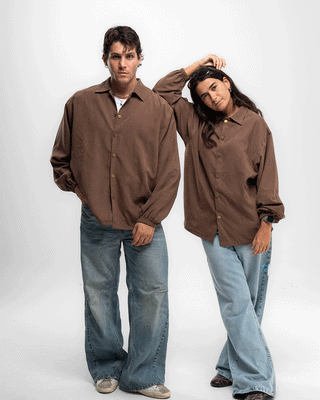 Brown Oversized Textured Windbreaker Windbreaker IN YOUR SHOE 