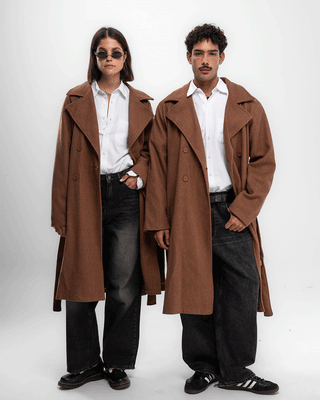 Brown Oversized Wool Coat Coats IN YOUR SHOE S-M 