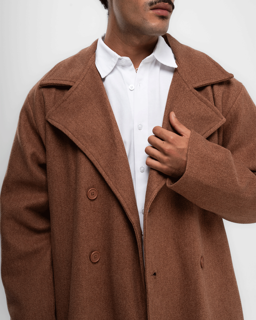 Brown Oversized Wool Coat Coats IN YOUR SHOE 