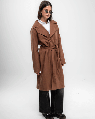 Brown Oversized Wool Coat Coats IN YOUR SHOE 
