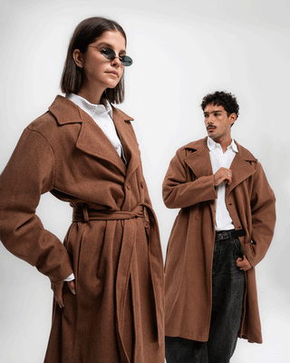 Brown Oversized Wool Coat Coats IN YOUR SHOE 