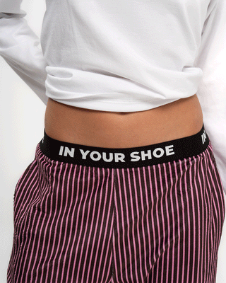 Brown & Pink Striped Fluffy Pjoys Fluffy Pjoys IN YOUR SHOE 