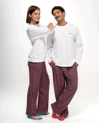 Brown & Pink Striped Fluffy Pjoys Fluffy Pjoys IN YOUR SHOE S 