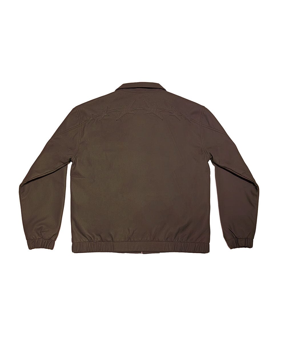 Brown Printed Oversized Leather Jacket Leather Jacket IN YOUR SHOE L 