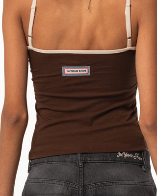 Brown Spaghetti Strap Top Sleeveless Tops IN YOUR SHOE 