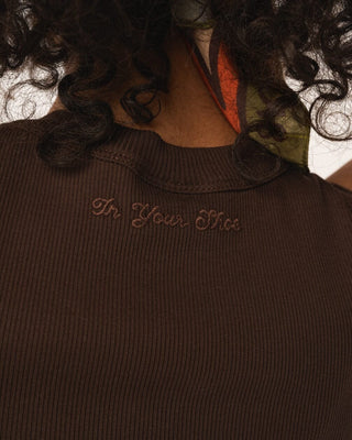 Brown Stitched Tank Top Tank Tops IN YOUR SHOE 