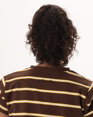 Brown Striped Loose Fit Baby Tee Baby Tees IN YOUR SHOE 