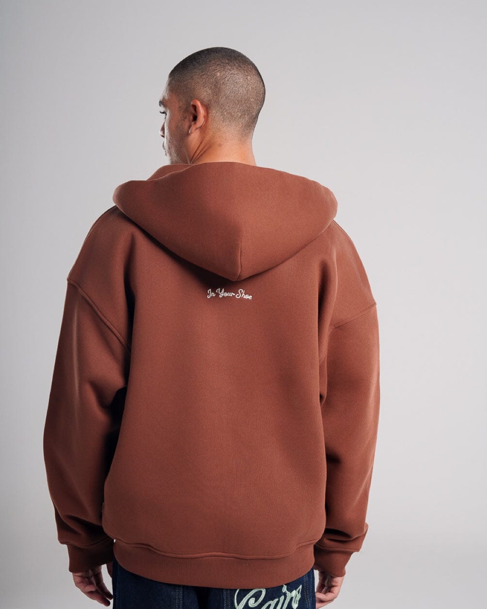 Brown Super Heavy Oversized Zip-Up Hoodie Zip Up Hoodies IN YOUR SHOE 