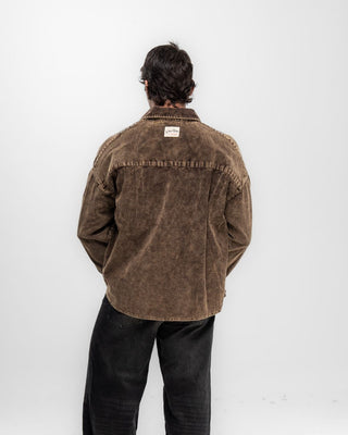 Brown Super Oversized Washed Corduroy Shirt Corduroy Shirts IN YOUR SHOE 