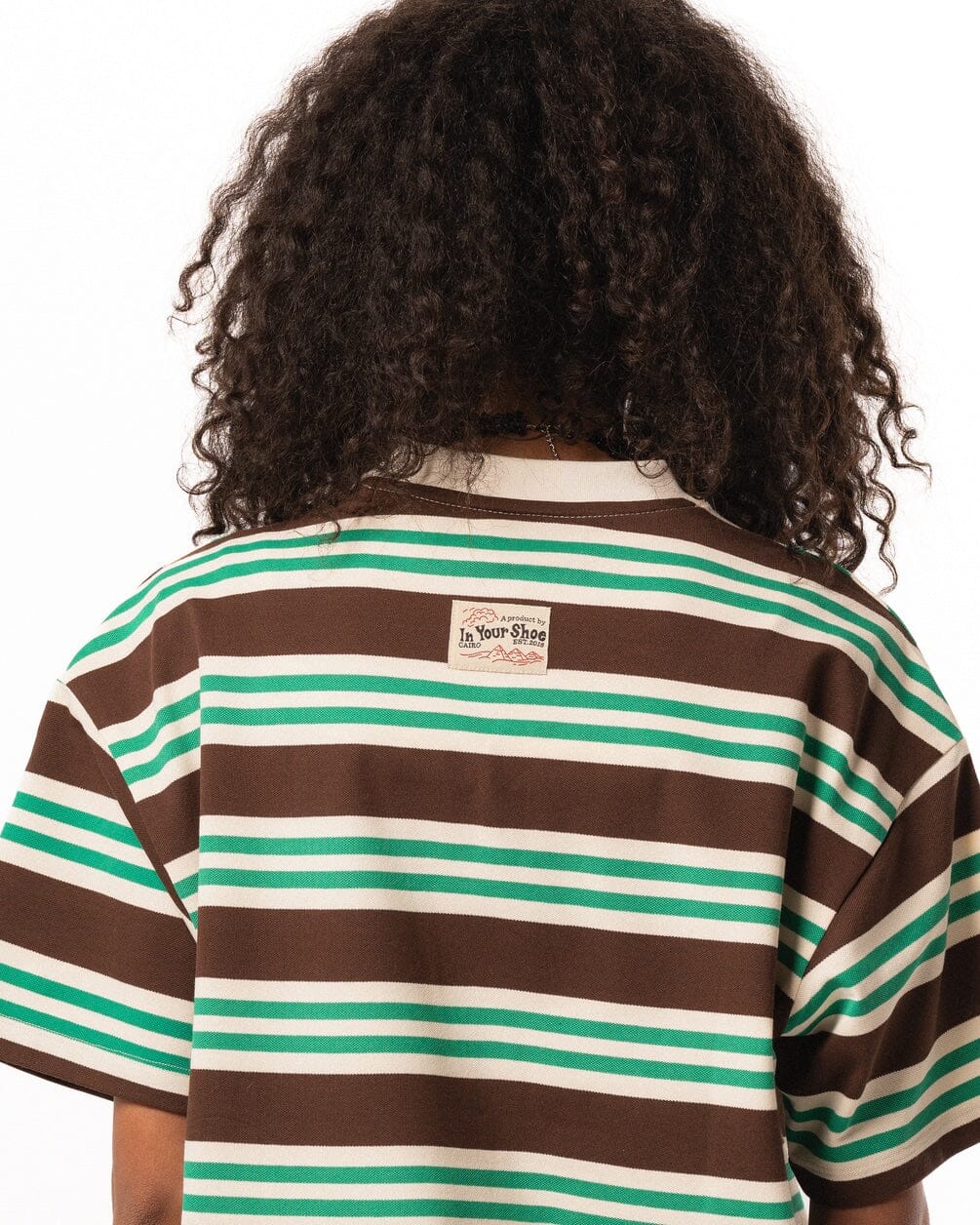 Brown Supernova Oversized Tee Striped Tees IN YOUR SHOE XL 
