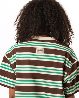 Brown Supernova Oversized Tee Striped Tees IN YOUR SHOE XL 