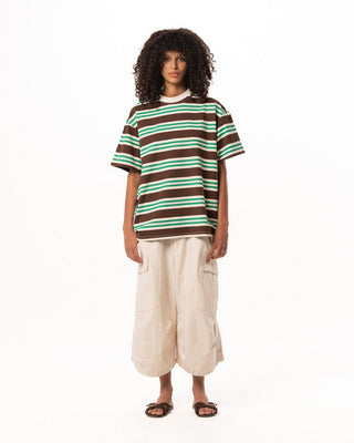 Brown Supernova Oversized Tee Striped Tees IN YOUR SHOE 