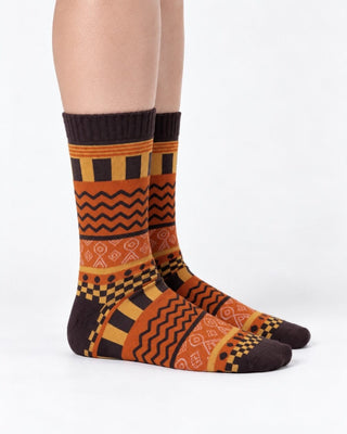 Brown Tribal Fluffy Socks Fluffy Socks IN YOUR SHOE 