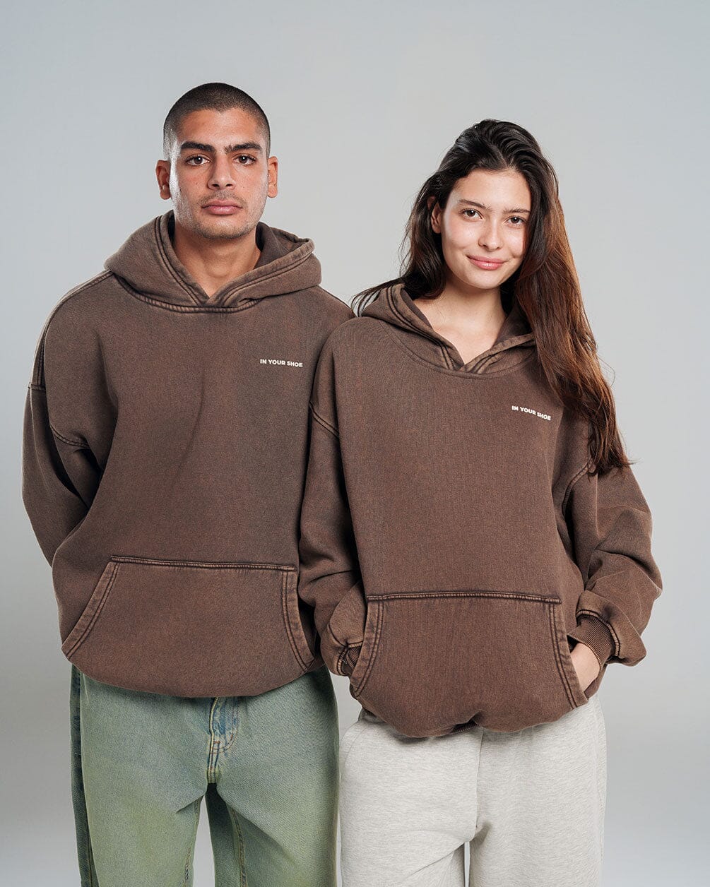 Brown Washed Hoodie Acid Washed Hoodies IN YOUR SHOE 