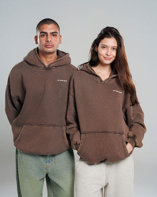 Brown Washed Hoodie Acid Washed Hoodies IN YOUR SHOE 