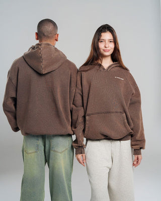 Brown Washed Hoodie Acid Washed Hoodies IN YOUR SHOE 