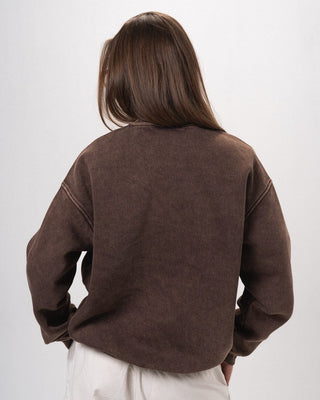 Brown Washed Oversized Crewneck Acid Washed Crewnecks IN YOUR SHOE 