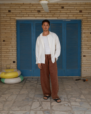 Brown Washed Wide Leg Swants Swants IN YOUR SHOE L 