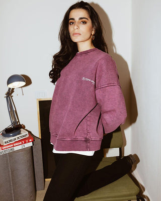 Burgundy Acid Washed Crewneck Acid Washed Crewnecks IN YOUR SHOE S 
