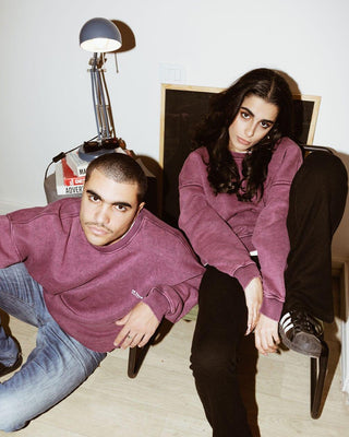 Burgundy Acid Washed Crewneck Acid Washed Crewnecks IN YOUR SHOE 