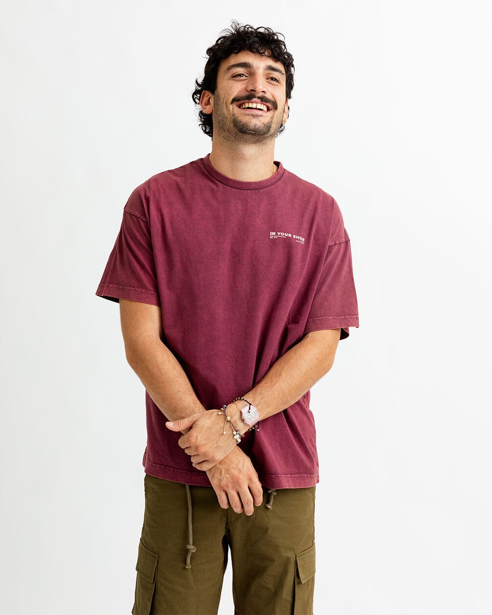 Burgundy Acid Washed Oversized Tee Washed Oversized Tee IN YOUR SHOE 