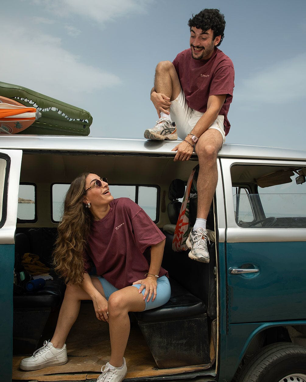 Burgundy Acid Washed Oversized Tee Washed Oversized Tee IN YOUR SHOE L 