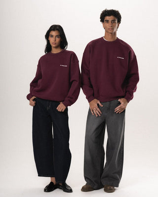 Burgundy Basic Oversized Crewneck Crewnecks IN YOUR SHOE S 