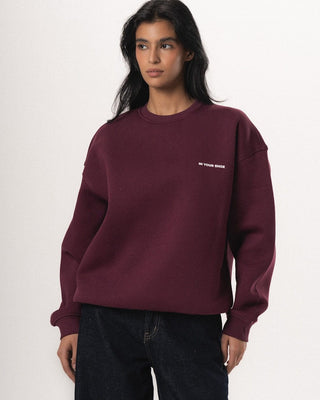 Burgundy Basic Oversized Crewneck Crewnecks IN YOUR SHOE M 