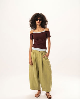 Burgundy Off Shoulder Double Layered Top Tops IN YOUR SHOE S 