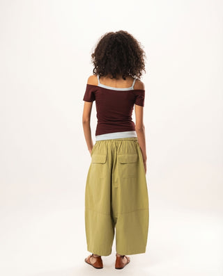 Burgundy Off Shoulder Double Layered Top Tops IN YOUR SHOE XL 