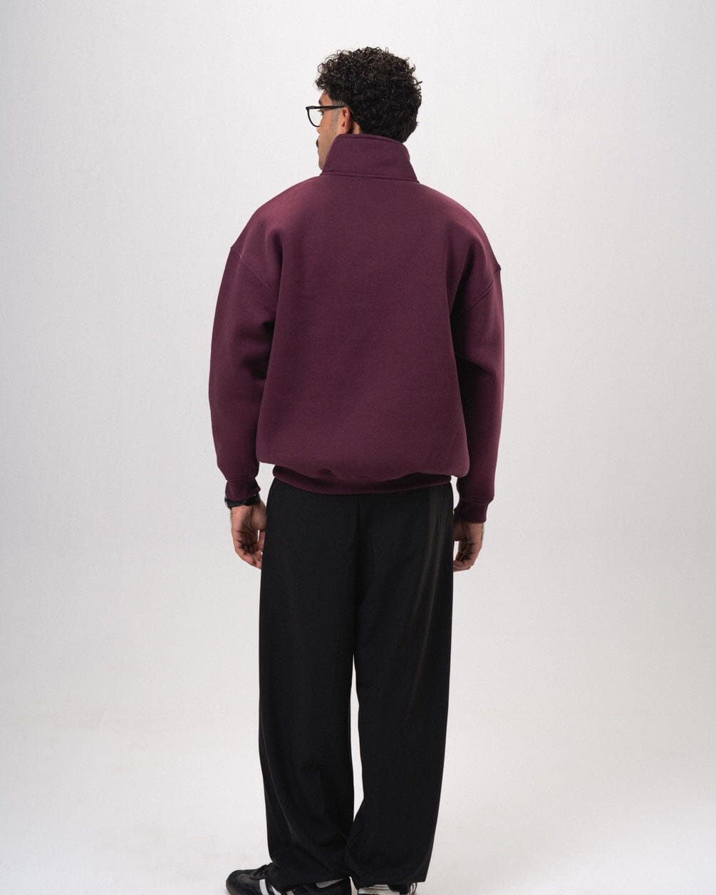 Burgundy Oversized Quarter Zipper Quarter Zipper IN YOUR SHOE XL 