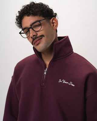 Burgundy Oversized Quarter Zipper Quarter Zipper IN YOUR SHOE 