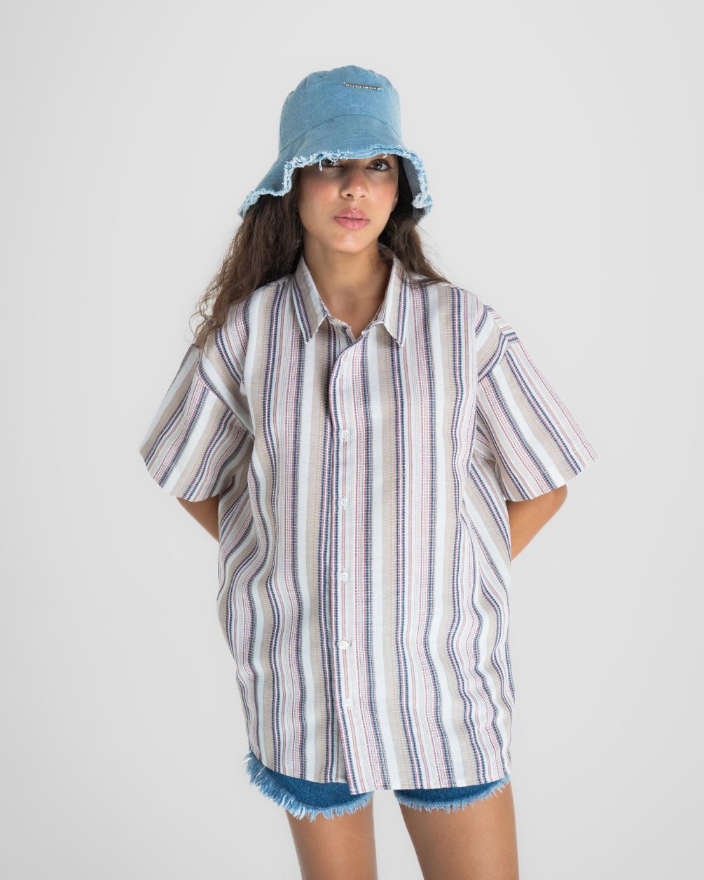 Burgundy Striped Colorful Short Sleeve Shirt Short Sleeve Shirt IN YOUR SHOE S 